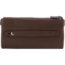 Karali Deri Deri Unisex Portföy Cüzdanı  Kahve BC413-02