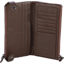 Karali Deri Deri Unisex Portföy Cüzdanı  Kahve BC413-02