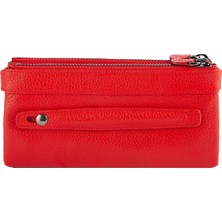 Karali Deri Deri Unisex Portföy Cüzdanı  Kırmızı BC413-08