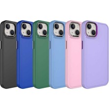 CoverZone iPhone 14 Plus ile Uyumlu Kılıf Metal Çerçeve Tasarımlı Pastel Renkli Sert Ebullience Siyah