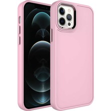 CoverZone iPhone 14 Pro ile Uyumlu Kılıf Metal Çerçeve Tasarımlı Pastel Renkli Sert Ebullience Lacivert