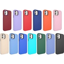 CoverZone iPhone 12 Pro ile Uyumlu Kılıf Metal Çerçeve Tasarımlı Pastel Renkli Sert Ebullience Lila