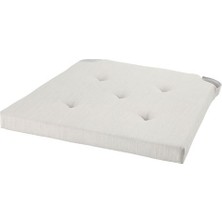 IKEA Ekru Renk Sandalye Minderi 35/42X40X4 cm Cırt Cırtlı Bant , Pamuk