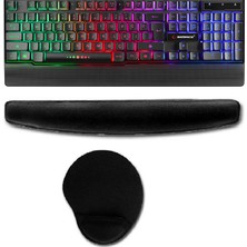 Rampage KB-R66 Bubble USB Gökkuşağı Aydınlatmalı Q Multimedia Gaming Klavye + Klavye Pad + Mouse Pad Set