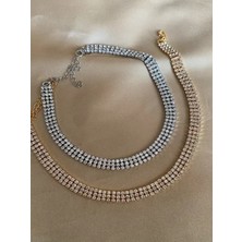 Mupte Jewelry Üç Sıra Su Yolu Kadın Kolye Set