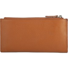Karali Deri Deri Unisex Portföy Cüzdanı  Taba BC484-03