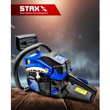 Staxx Power Blue Turbo520 Seri Çift Egzos Ağaç Odun Dal Kesme Makinesi Benzinli Hızar Testere 52CC 3.2 Hp 50 cm