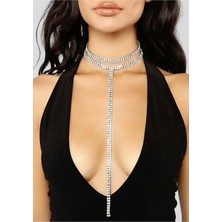 Mupte Jewelry Eva Zirkon Taşlı 2’li Choker Tasma Kolye