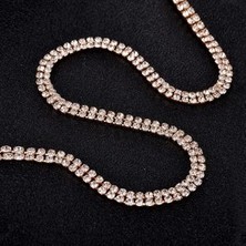 Mupte Jewelry Su Yolu Kare Zirkon Taşlı Kadın Gerdanlık Gold Kolye