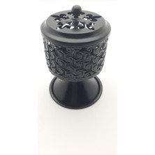 Be Beauty Be Beauty Dekoratif Şık Siyah Renkte Kapaklı Metal Tütsülük Model 01