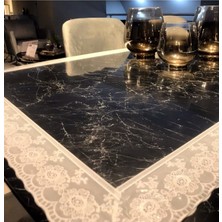 vexillum Şeffaf Pvc Dantelli 1.2mm Masa Örtüsü | Masa Pedi | Koruyucu Mika | Asetat Masa Örtüsü Çalışma Masa