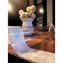 vexillum Şeffaf Pvc Dantelli 1.2mm Masa Örtüsü | Masa Pedi | Koruyucu Mika | Asetat Masa Örtüsü Çalışma Masa