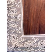 vexillum Şeffaf Pvc Dantelli 1.2mm Masa Örtüsü | Masa Pedi | Koruyucu Mika | Asetat Masa Örtüsü Çalışma Masa