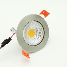 Sunlight Saten Krom Sıva Altı Spot Cob Led Armatür 5W Trafolu Ilık Beyaz 4000K