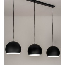 Mylights  Retro Rustik Metal Sarkıt Üçlü Masa Üsütü Sıralı  Küre 60 cm Taban