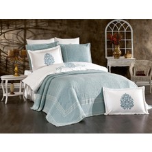 Finezza Pandora Jakar Nakışlı Pamuk Nevresimli Su Yeşili Gelin Seti 9 Prç - 1196