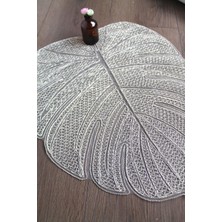 Emtory Home  Gold Modern Yaprak Desenli Dantel Nakışlı Servis - Tepsi Örtüsü - Çeyizlik- Runner