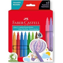 Faber Comfort Keçeli Kalem 10+2 Pastel Renk 5062000013000