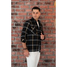 Akçaylar Oversize Ekoseli Çift Cep Erkek Oduncu Gömlek