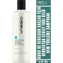 Kuru Ve Kırılgan Saçlar Için Hindistan Cevizi Yağı Özlü Nem Yükleme Şampuanı - Vasso Aqua 270 Ml