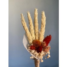 Eloza Floral Art Kuru ve Şoklanmış Çiçeklerle Hazırlanan Demet Yaka Çiçeği
