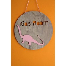 Emtory Home  Dekoratif Kids Room Pembe Dinozorlu Lake Çocuk Odası Kapı & Duvar Süsü