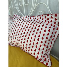 Calina Home Kırmızı Damla Desenli Pamuklu Yastık Kılıfı