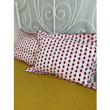 Calina Home Kırmızı Damla Desenli Pamuklu Yastık Kılıfı