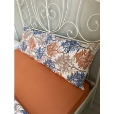 Calina Home Turuncu ve Mavi Ağaç Desenli Yastık Kılıfı