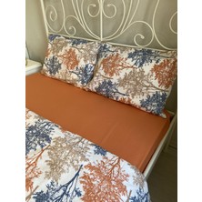 Calina Home Turuncu ve Mavi Ağaç Desenli Yastık Kılıfı
