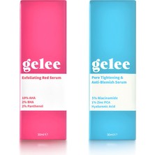 Gelee ve Siyah Nokta Bakım Seti Exfoliating Red Serum+ Pore Tightening& Anti Blemish Serum
