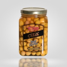 Yeşim Aydoğmuş Çizik Yeşil Zeytin 900 gr Cam Kavanoz