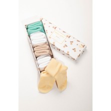 Katia & Bony   Renkli Yenidoğan Bamboo White Mix 5 Li Bebek Çorap