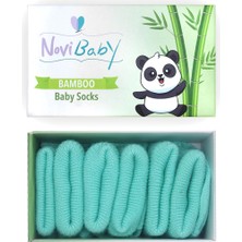 Novibaby 3'lü Bambu Yenidoğan Bebek Çorabı I Sea Green I 0-6 Ay