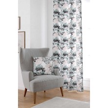 Cango Home Krem Çiçekli Dijital Baskılı Perde Cgh496-Pr