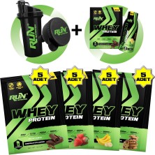 Run Nutrition Whey Protein Saşe 660gr - 20 Adet X 33gr (4 Aromalı) + Shaker + Huni Hediyeli