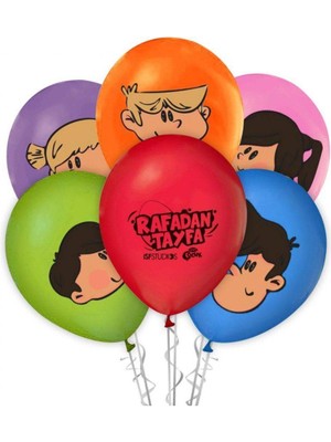 BYR LRT9592 Balonevi, Rafadan Tayfa, 12'' Baskılı Pastel Balon 100'LÜ Paket