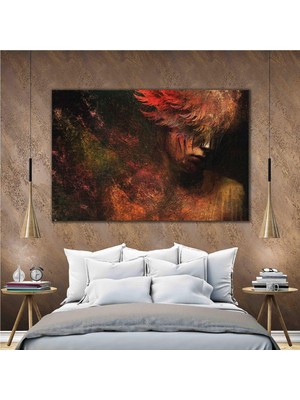 SML Tablo Doğa Kadın İllüstrasyon Gözyaşı Manzara Kanvas Tablo