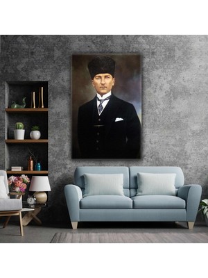 SML Tablo Mustafa Kemal Atatürk Portre Karizma Kanvas Tablo