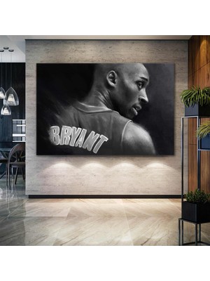 SML Tablo Kobe Bryant Black Mamba Siyah Beyaz Lakers Basketbol Nba Kanvas Tablo