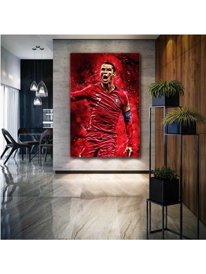 SML Tablo Cristiano Ronaldo Futbol Portekiz Cr7 Art Kanvas Tablo