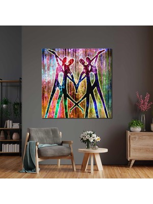 SML Tablo Dans Eden İnsanlar Soyut Art Modern Kanvas Tablo