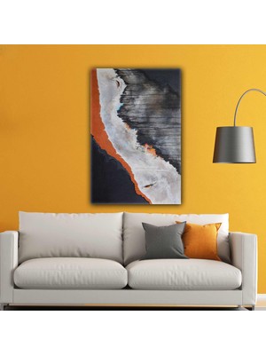 SML Tablo Siyah Gri Mermer Modern Dekoratif Kanvas Tablo