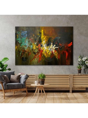 SML Tablo Yağlı Boya Efektli Abstract Renkler Soyut Modern Sanat Dekor Kanvas Tablo