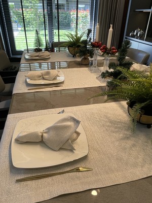 Decamor Home Dertsiz Gold Simli Ekru Runner 1 AD