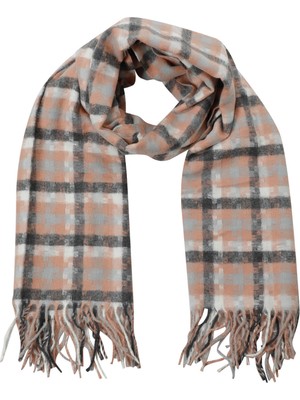 Polaris Colour Block Plaıd Atkı-W Pudra Kadın Atkı