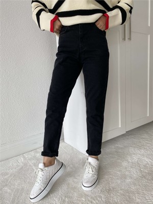 Avra Butik Basic Mom Jean Siyah