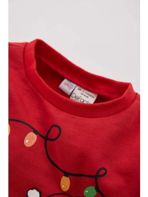 DeFacto Kız Bebek Disney Mickey & Minnie Yılbaşı Temalı İçi Yumuşak Tüylü Sweatshirt Y9158A222WN