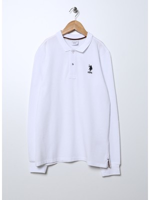 U.S. Polo Assn.  Düz Erkek Çocuk Beyaz Sweatshirt TP01KIDSSK022