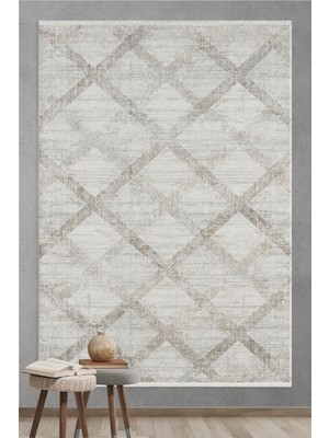Empera Pena Impala Modern Saçaklı Geometrik Desenli Halı